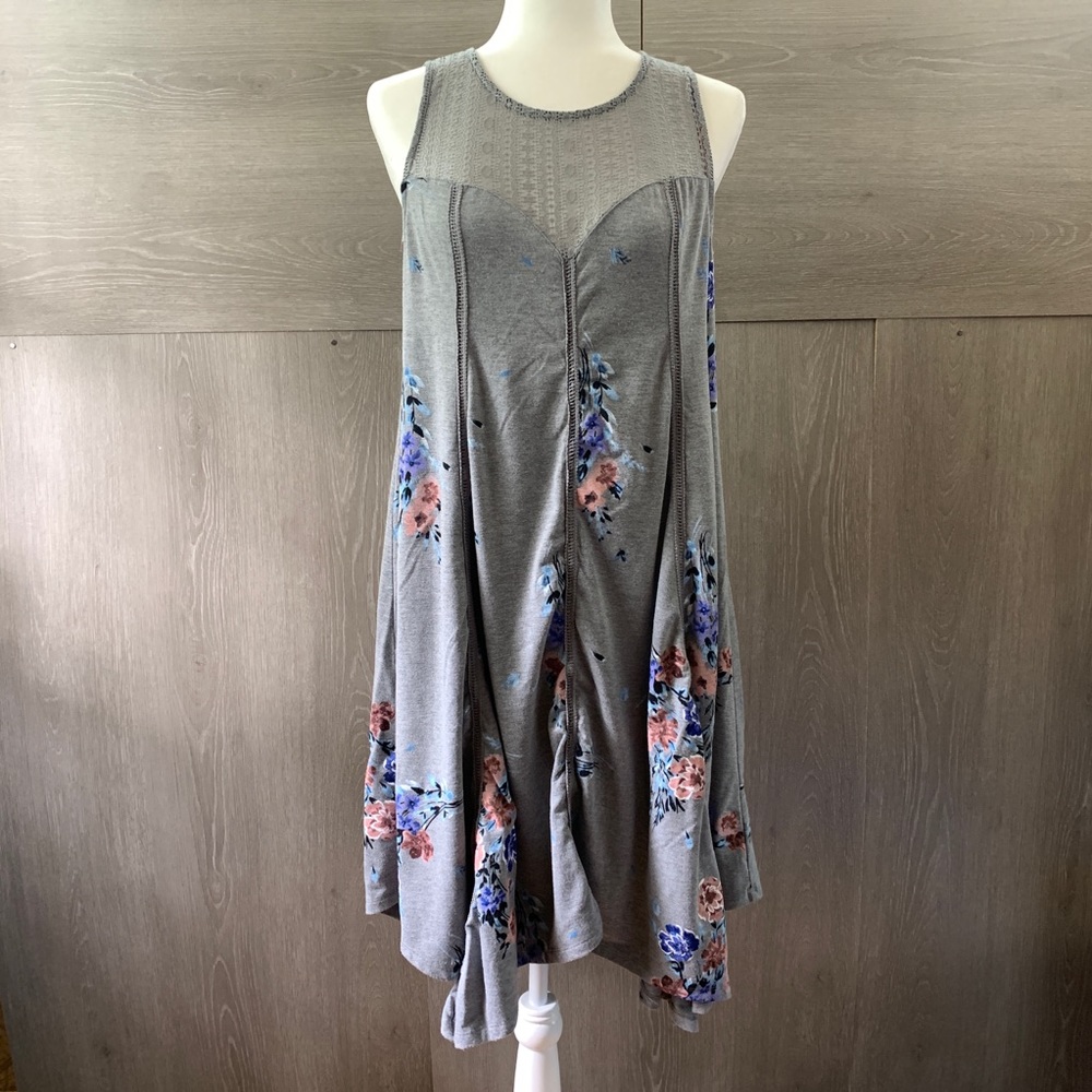 Torrid Gray Napkin Floral Print Dress